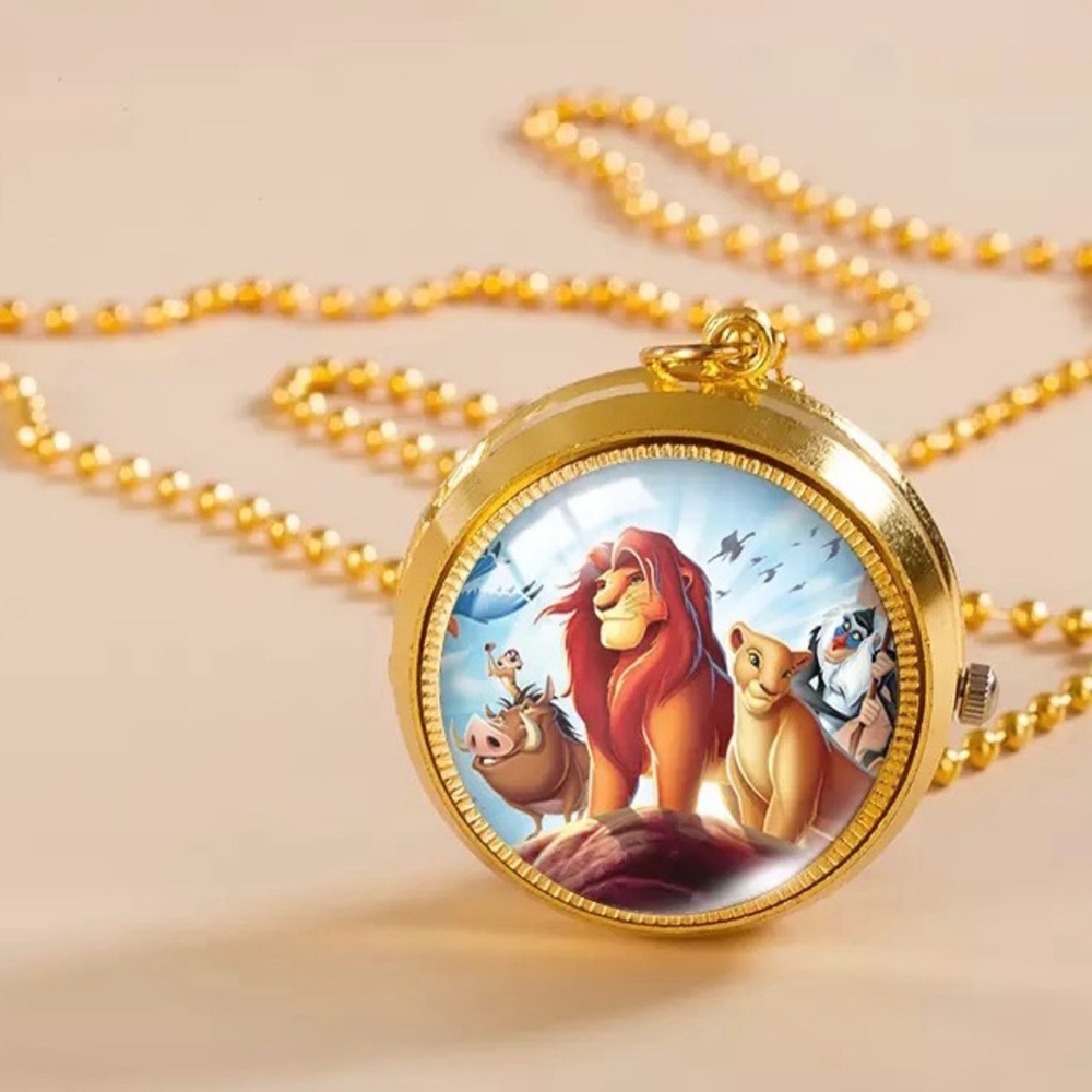 Lion king pocket watch necklace